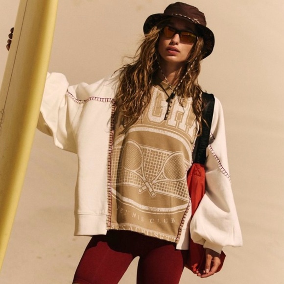 NWT FP Movement Double Header Graphic Crew XS Fern Combo with Pockets! - Picture 1 of 14